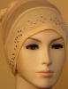 Cream Beaded  Hijab underscarf 80